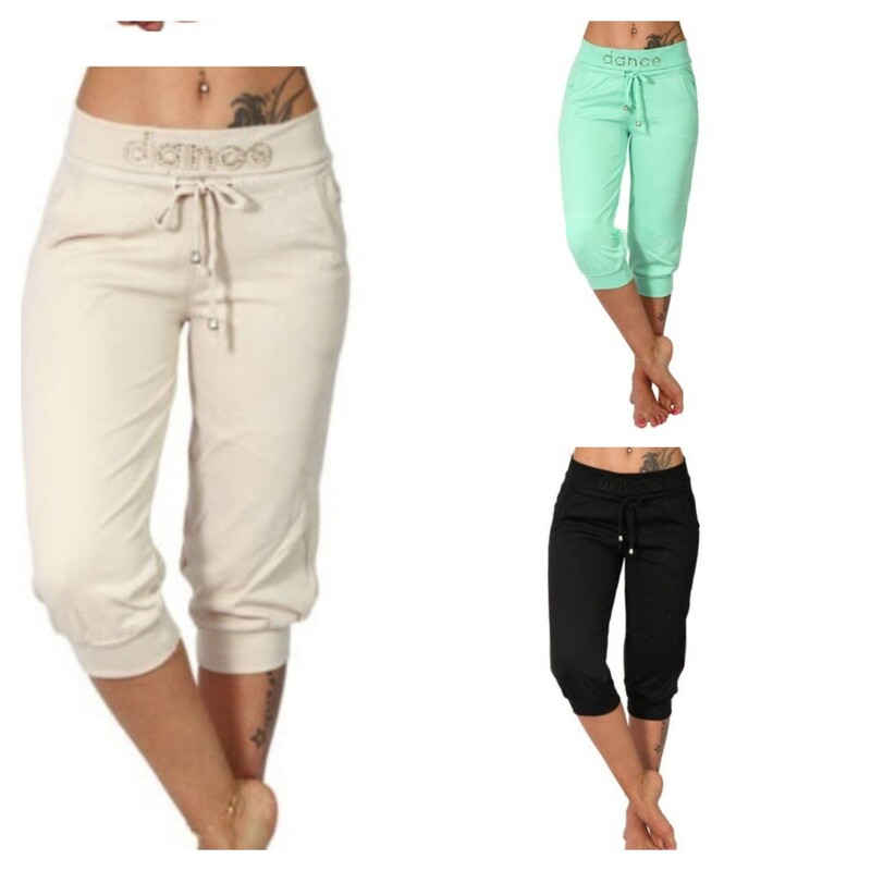 Summer thin Loose Women's sports casual pants Slimming patch waist cropped leggings manufacturers spot