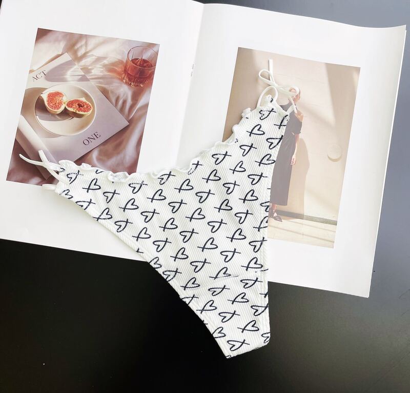 m1u シリーズフリルコットン Tバックレースアップリボン通気性 T パンツ綿底甘い T パンツ女性の T パンツ|undefined