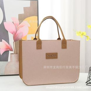 Wholesale Design Printed Logo Felt Tote Bag for Shopping, Fashionable Gift Storage Tote Felt Bag
