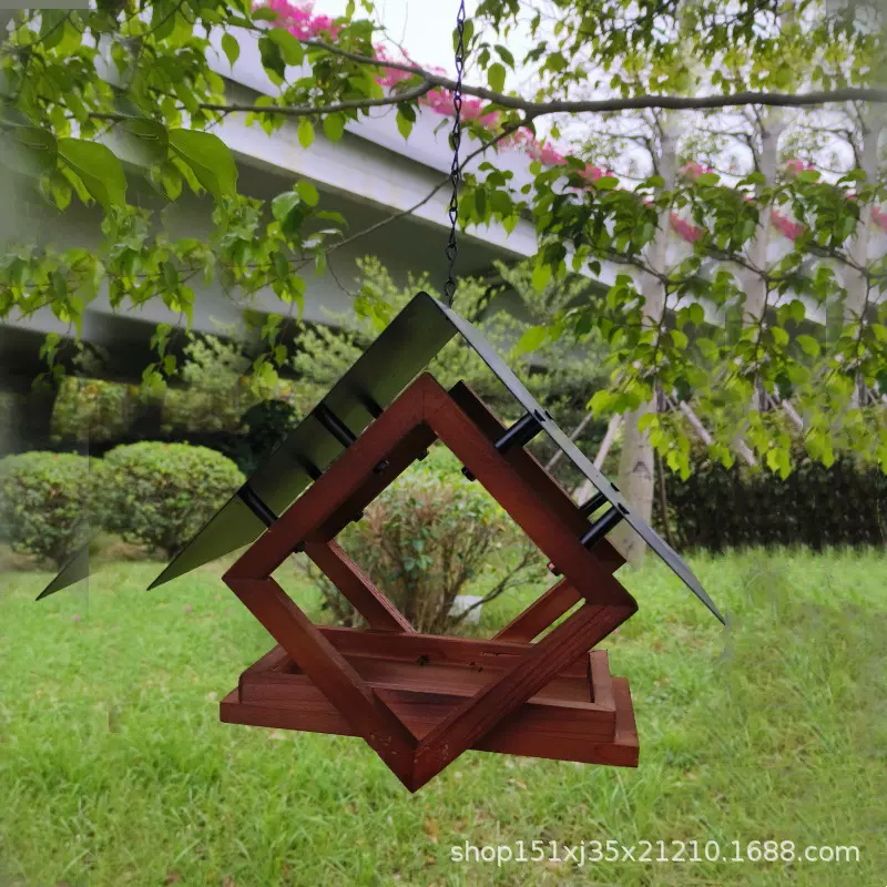 跨境新款多功能小鸟鸟屋喂食器庭院花园装饰悬挂式喂鸟器鸟笼挂件