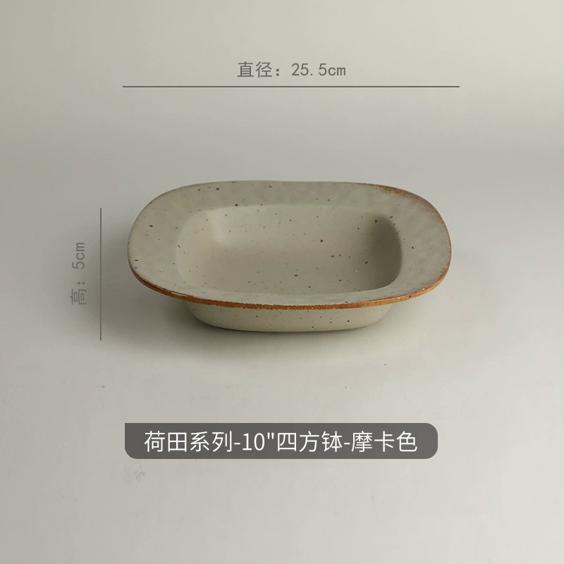 Ceramic tableware set "Lotus Field", rustic speckled glaze, soup/plates/bowls