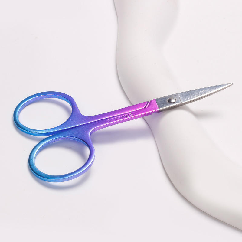 Nuevo Acero inoxidable gradiente ceja tijeras de corte tijeras de belleza nariz tijeras de pelo belleza herramientas de belleza tijeras pequeñas