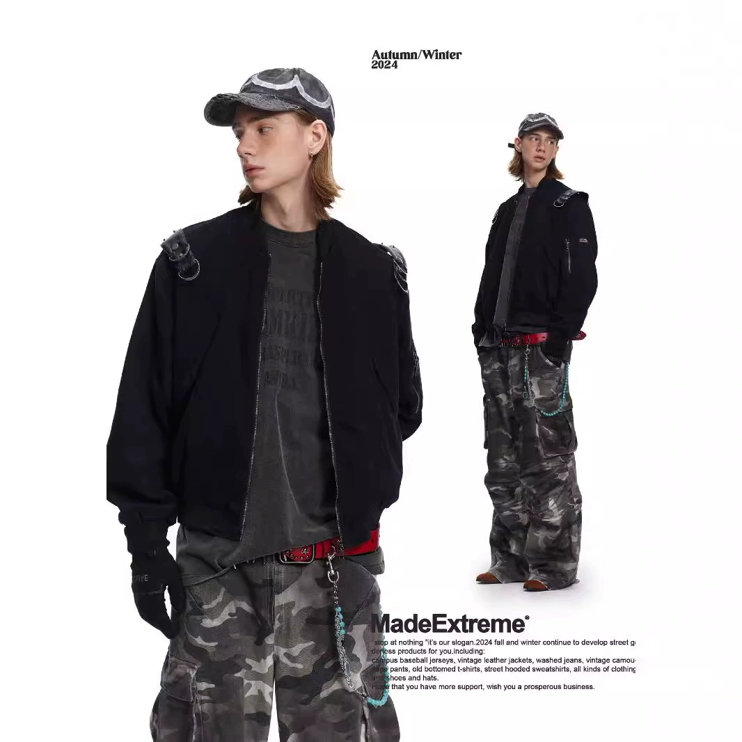 MADEEXTREME камуфляжная куртка с функциональным силуэтом и бретельками, джинсовая куртка в стиле ретро из чистого хлопка