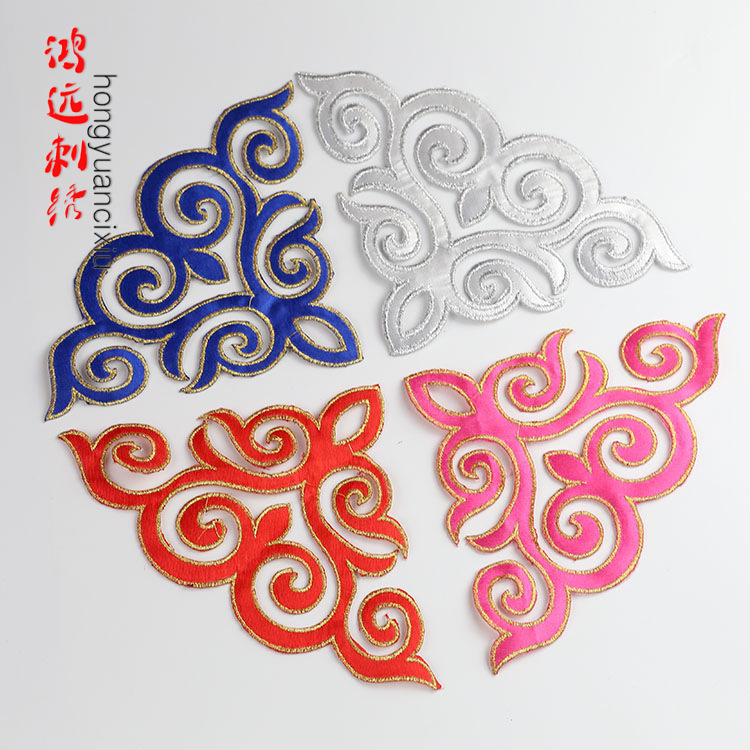 祥云刺绣布贴古装戏曲民族刺绣布贴补贴烫花动漫礼服舞台服装辅料