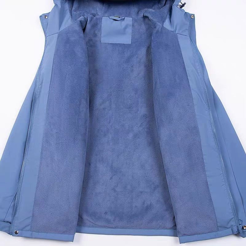 Chaqueta de trabajo unisex, impermeable, cortavientos, con forro polar, gruesa, con capucha desmontable, logotipo personalizable, de alta gama.