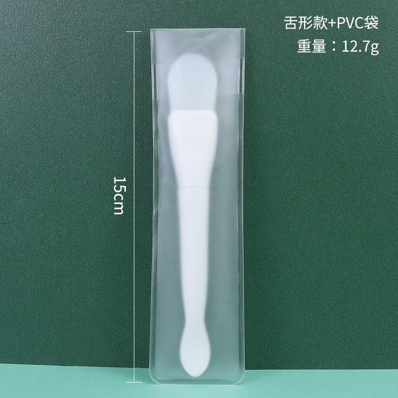 Cepillo de mascarilla Cuchara en forma de semillas de melón de doble cabeza para ajustar la varilla de la mascarilla, fácil de limpiar sin polvo, aplicación de belleza facial, cepillo de silicona de cabeza suave