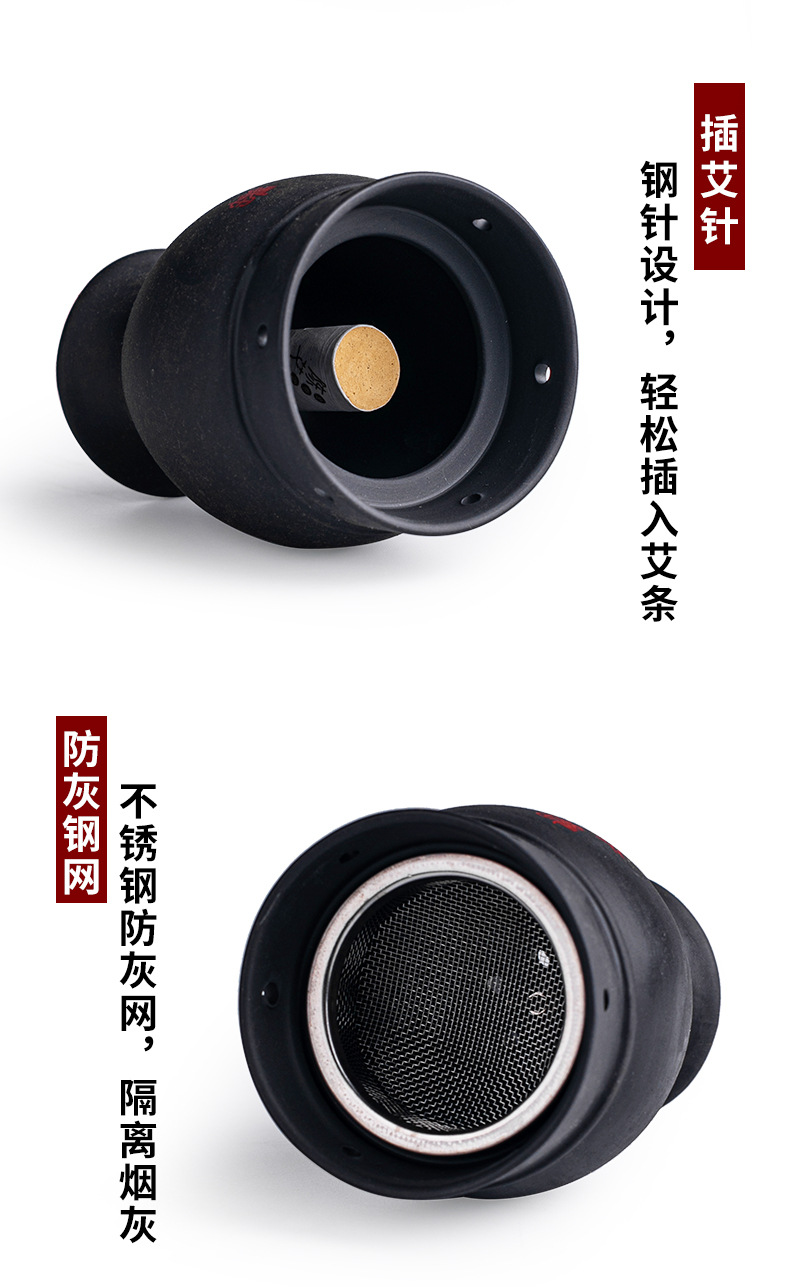 Bian Stone Fire Dragon Cupping Jar TCM Moxibustion Tool with Fabric Sleeve for Spa and Clinic Use in use