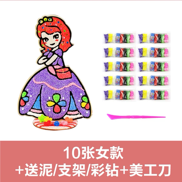 ❤❣10 women’s models + snowflake mud + stand + colored diamond + knife❣❤