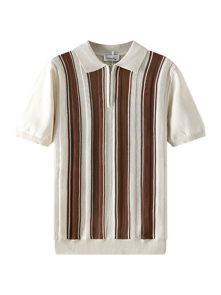 2026 verano hombre transfronterizo color de punto polo polo con collar de manga corta negocios europeos y estadounidenses de alta calidad ropa de hombre