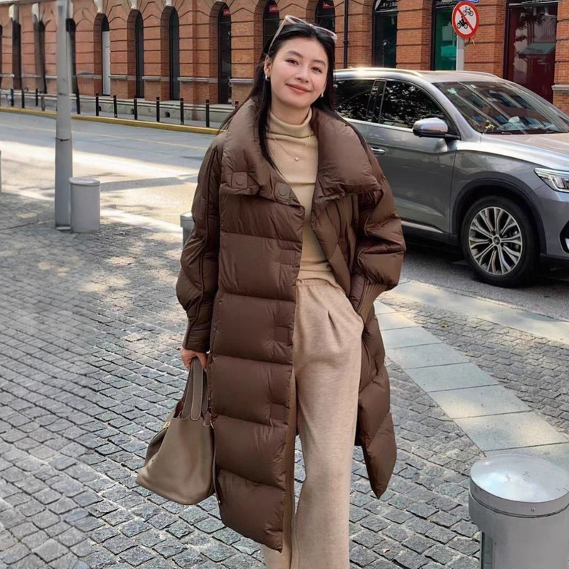 长款过膝蓬松感羽绒服女2025年冬季新款高级感时尚宽松面包服外套|undefined