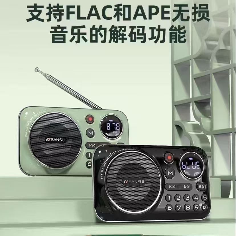 山水F21蓝牙音响收音机便携式插卡插U盘录音小随身听