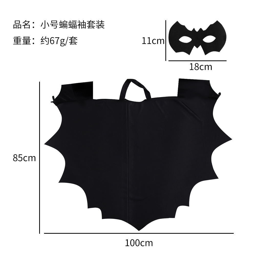 Transfronterizos Halloween Bat Cloak Set Kids Party Show Cosplay Batman Black Cloak Disfraces