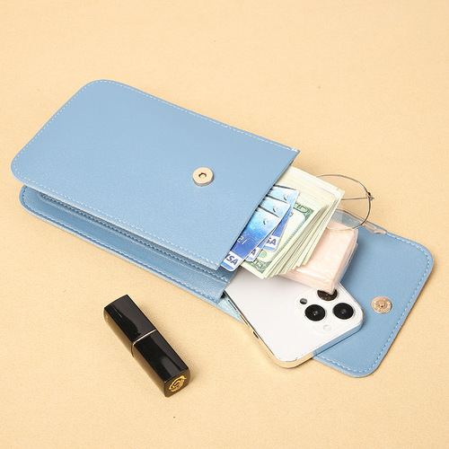 Women's Korean-style fashionable multi-functional crossbody and shoulder bag with zipper, plain color, simple and minimalist, versatile wallet