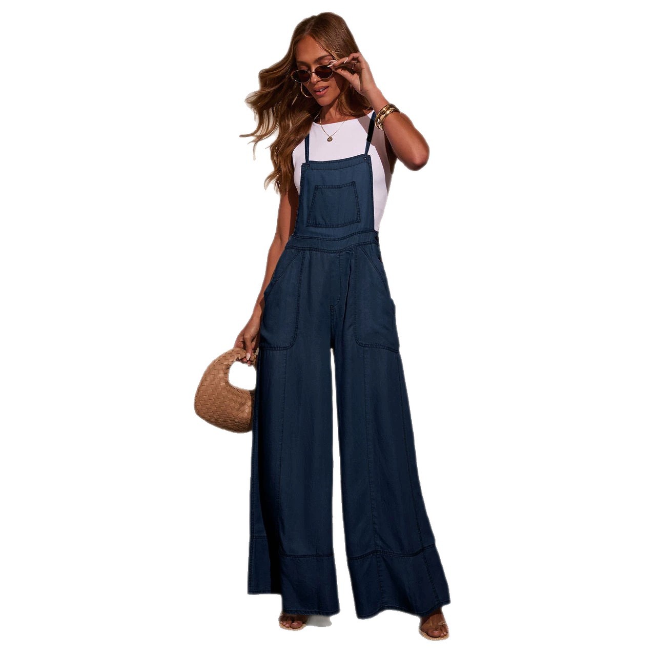Europa y los Estados Unidos 2026 transfronterizos inviento amazon bolsillo callejero pantalones de piernas anchas cinturón jeans pantalones mujeres