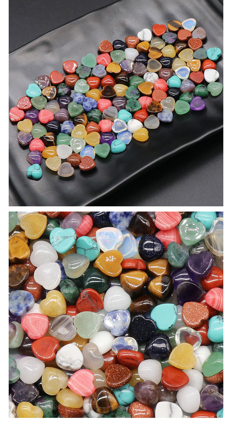 1 Piece Natural Stone Heart Shape DIY Jewelry Accessories Beads display picture 4