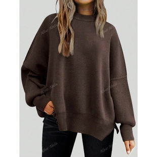 V 65496 Bat wing side slit knit top �������L����_��ᘿ���
