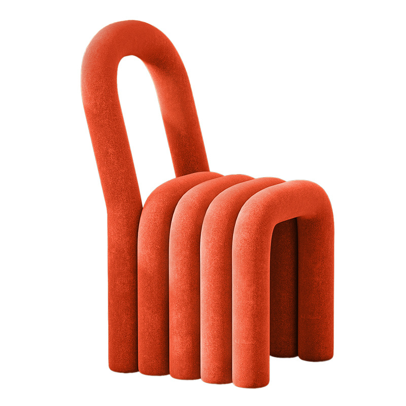 Nórdico creativo especial en forma de silla escritorio hogar dormitorio tienda de ropa Internet celebridad taburete peine maquillaje lambswool diseñador Silla de comedor