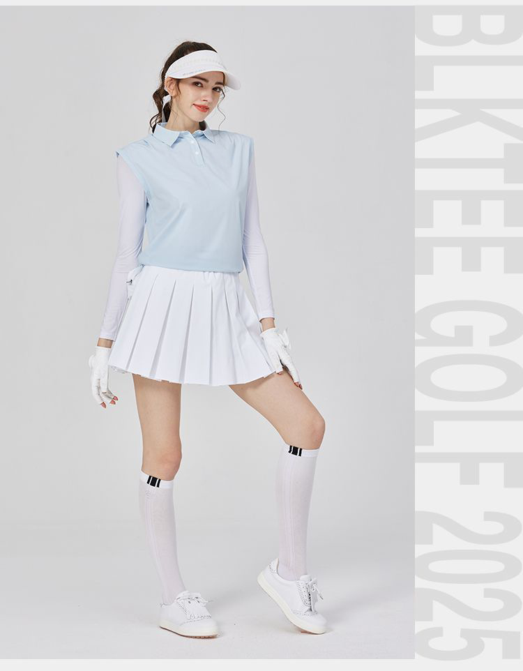 Golf Clothing Women's Long-Sleeved Tops Breathable Fake Two-Piece Sports Sun Protection Clothing Women's Jersey Summer
