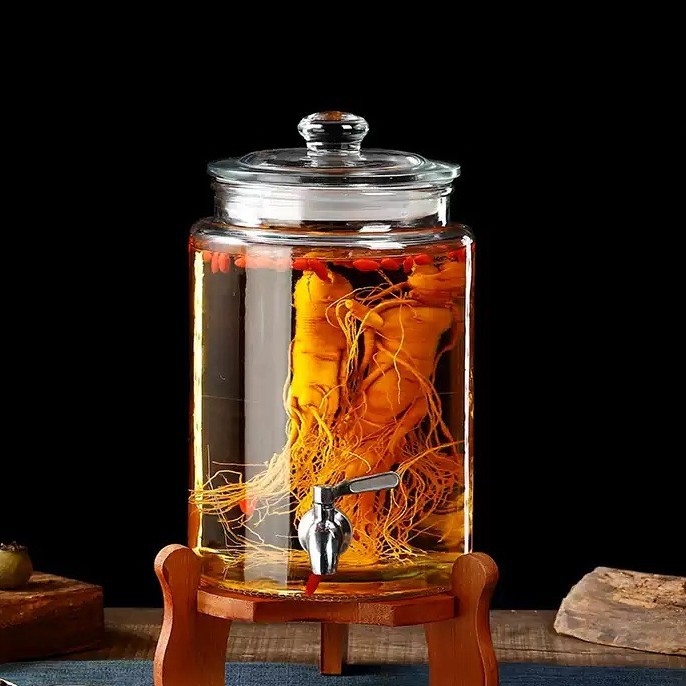 泡酒玻璃瓶泡酒专用酒瓶带龙头15L直身磨砂瓶加厚酒罐家用