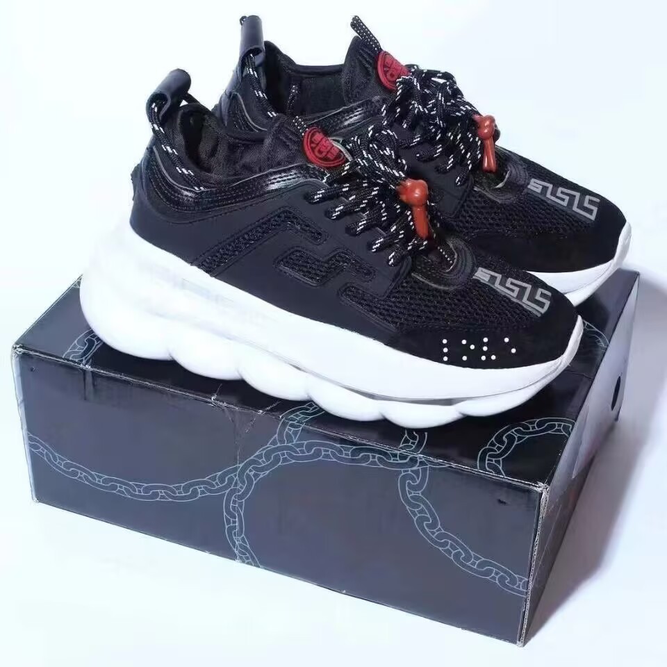 Versace Chain Reaction Low Black White