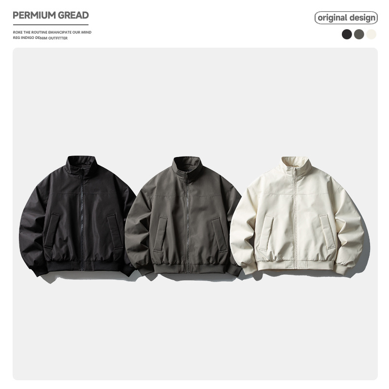 Winter Basic Pure Color Light Stand Collar 90 White Duck down Jacket for Men and Women Trendy Brand Warm Workwear down Jacket