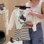 条纹春秋新款女童t恤