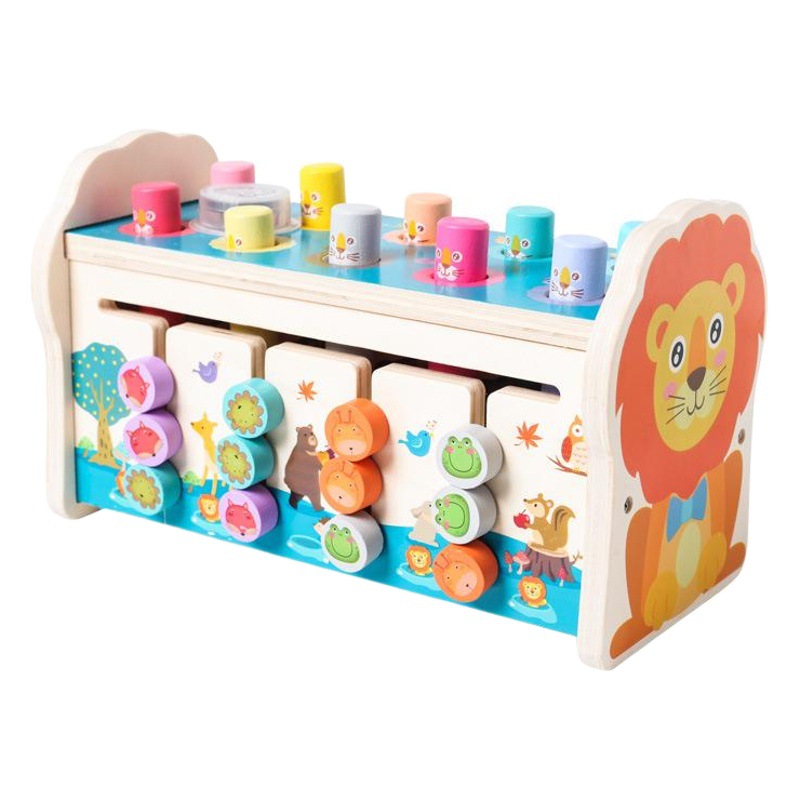 Juego de hámster De León multifuncional de madera tapping ACCIÓN DE tapping entrenamiento fino juguetes educativos de educación temprana para niños