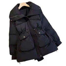 羽绒棉服显瘦棉衣棉服2025冬季新款加厚收腰棉袄宽松外套长款时尚