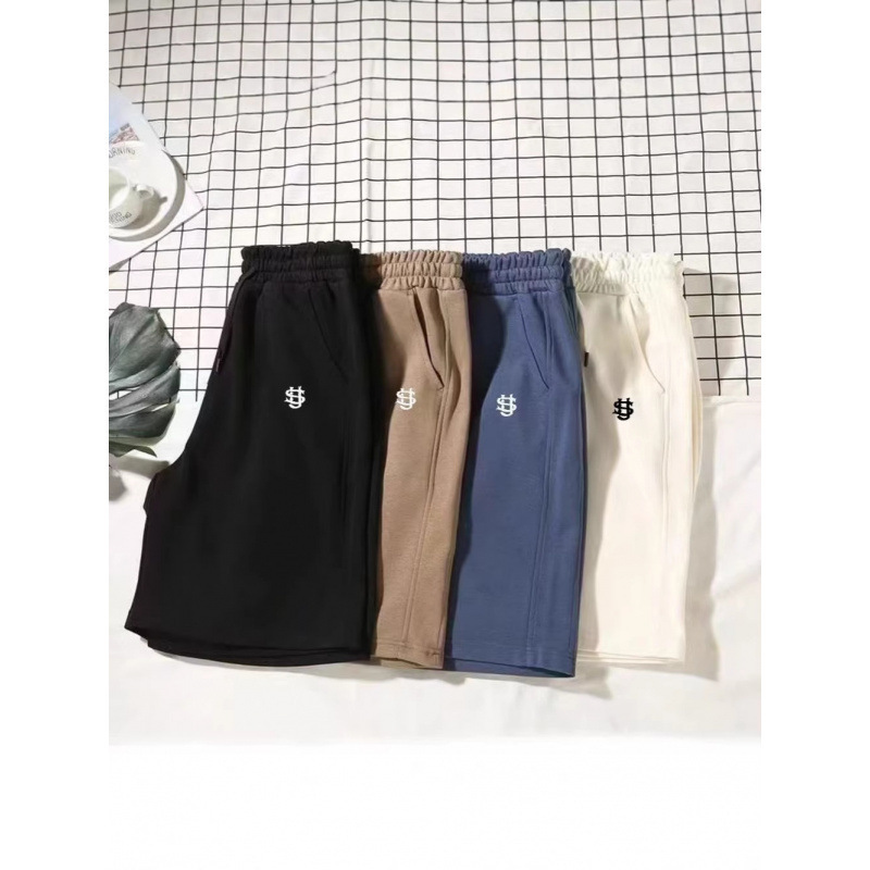 2026 new foreign trade cross-border European size cotton shorts with US embroidery, unisex, summer street fashion