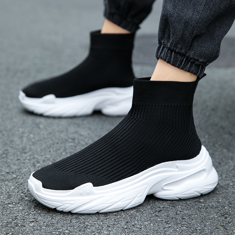 2025 Autumn New Winter Men's Shoes Korean Style Trendy Versatile Men's Sports Casual Trendy Shoes Socks High-Top Sneakers