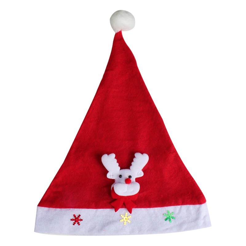 Suministros de decoración de Navidad niños adultos sombrero fiesta suministros noche fiesta niños dibujos animados apliques Navidad sombrero al por mayor