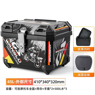 Motorcycle Rear Trunk Imitation Aluminum | Motorcycle trunk - 45l-hunter-series-backpack-alloy-lock-shock-absorbing-base-plate-inner-lining