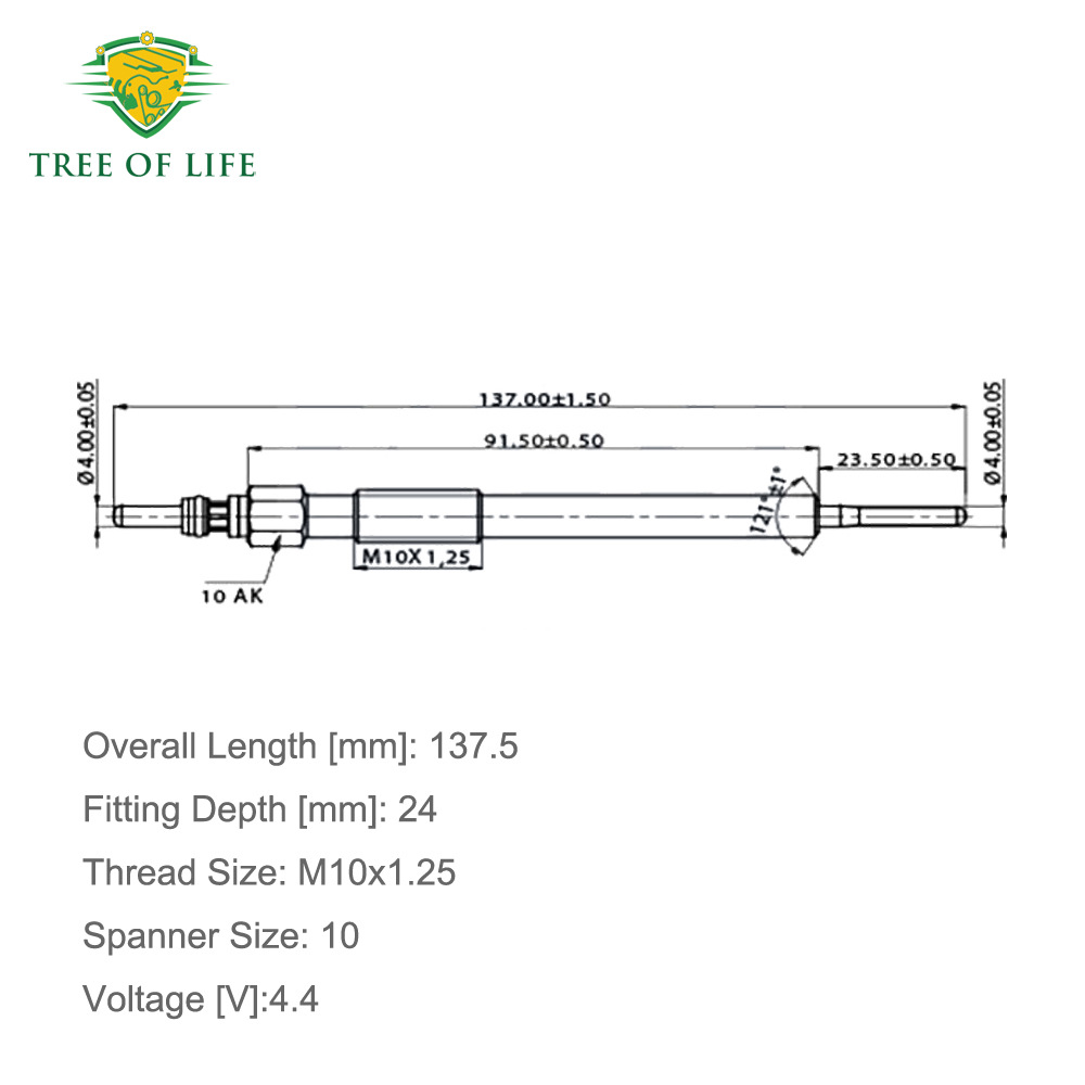 0250403020,0100266050 is suitable for Chevrolet Cruze and Infiniti preheating plugs