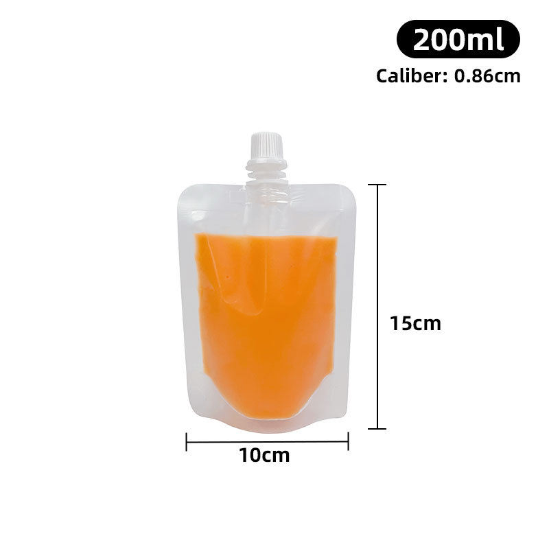 Boquilla de succión de leche de soja bolsa de pie paquete de té con leche bolsa transparente al por mayor bolsa de embalaje de boquilla desechable líquida de medicina china