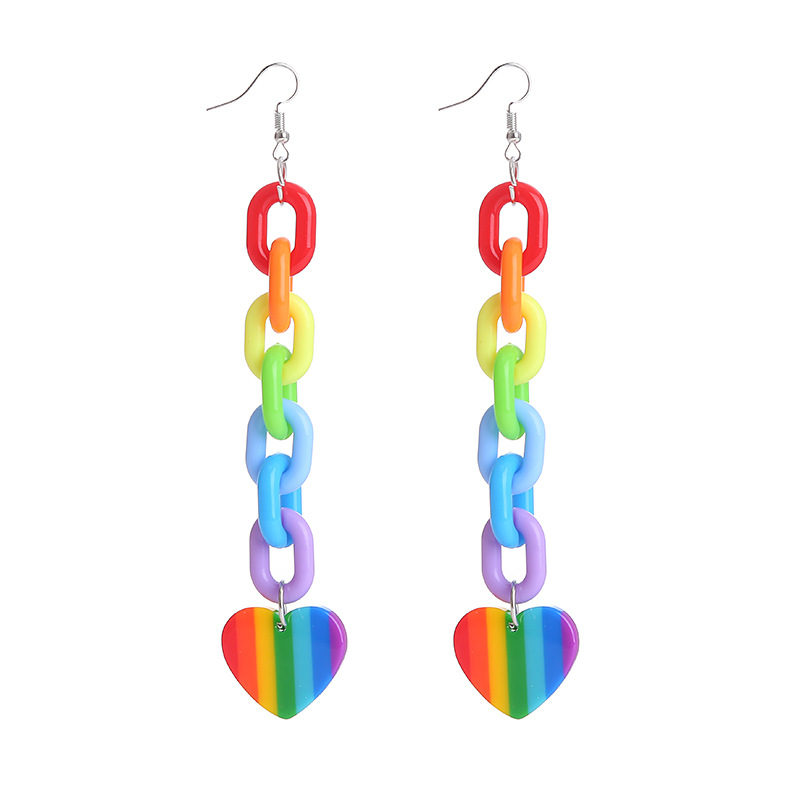 1 Pair Quantity 1 Pair Fashion Star Heart Shape Arylic Drop Earrings