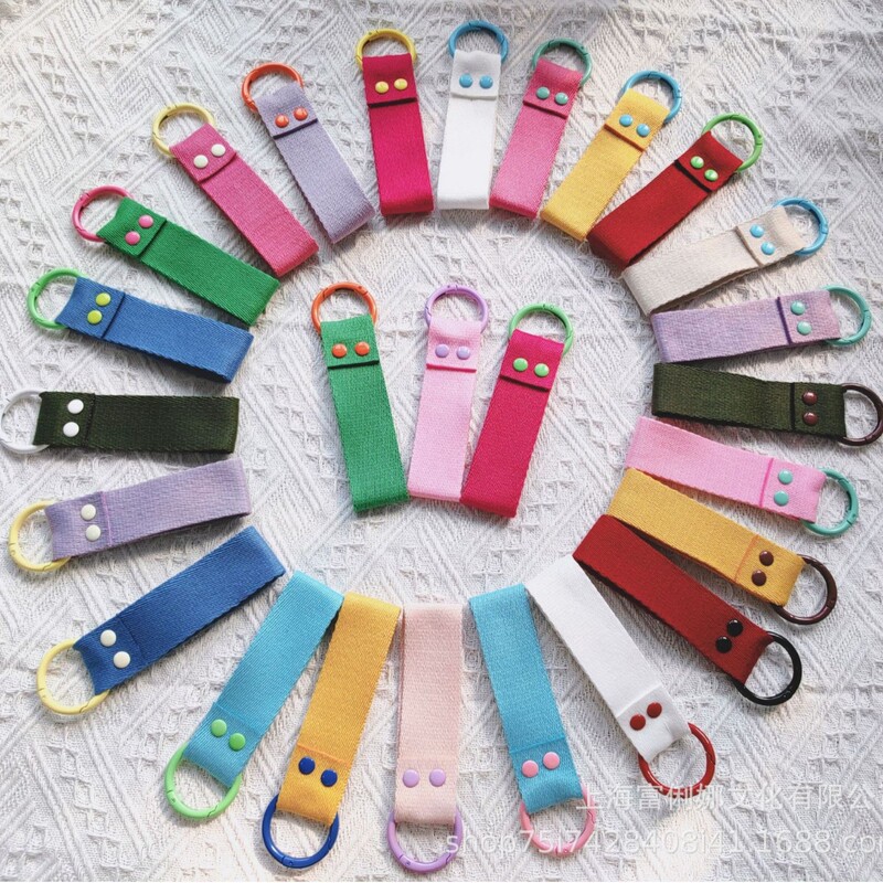 3.2*12cm Macaron Canvas DIY Embroiderable Hot Label Handmade Backpack Pendant Souvenir Korean Lanyard