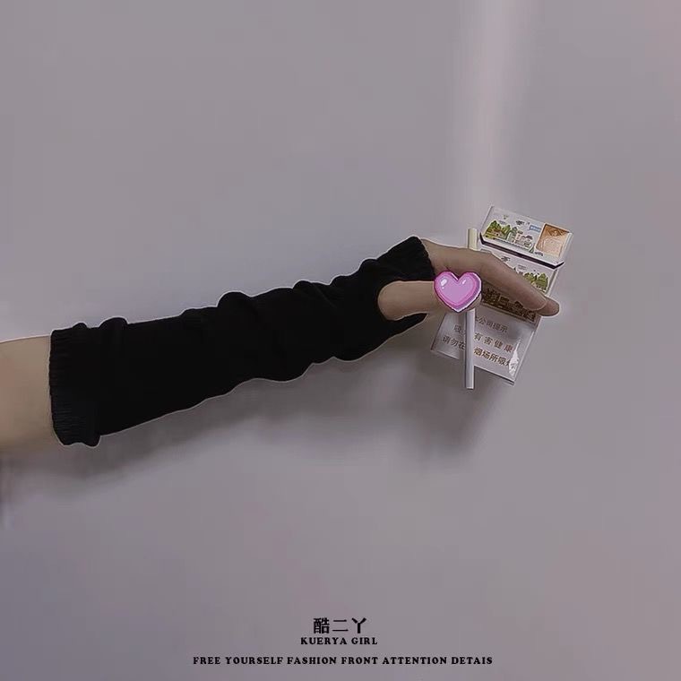 Fingerless Summer Ninja Gloves Black Yamamoto Style Sun Protection Arm Sleeves Ice Sleeves Ins Sleeves for Women
