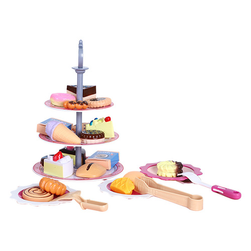 2024 cross-border new product children's play house kitchen toys simulation afternoon tea snack toy set girls' toys