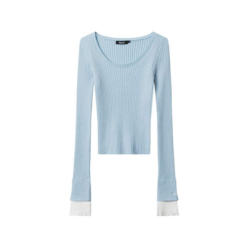Damenbekleidung Slim Fit Pullover Pullover einfarbig lässig schlicht neu Langarmshirts_voghion.com