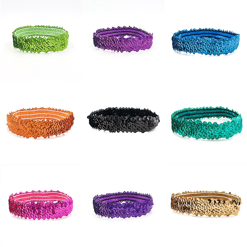 Nail sequins, shiny elastic headband, children's fashionable hairgrip, hairpins, European style