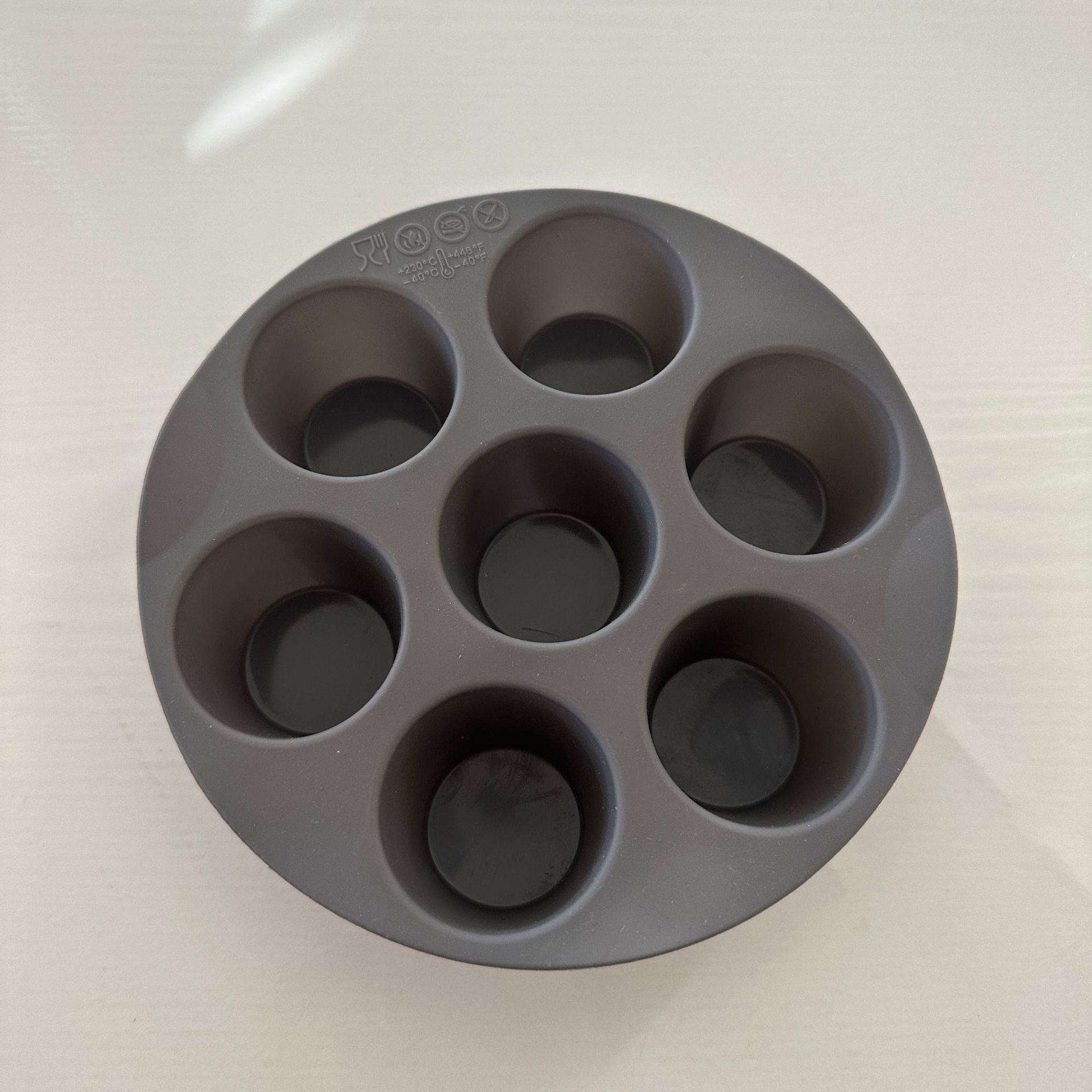 Silicone siete agujeros molde de pastel casero fiesta utensilios de horneado molde cilíndrico DIY accesorios de freidora de aire