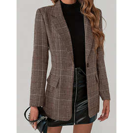 F 30024 Tweed Checkered Short Blazer 格子小西装外套