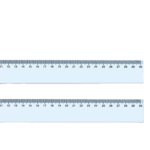 Elementary school student plastic stainless steel ruler drawing measurement transparent 15/20/30/40cm multi-specification ruler
