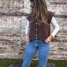 2025秋冬新款女装仿水貂绒针织马甲女韩系气质圆领宽松毛衣背心潮