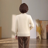 一体绒秋冬针织毛衣加绒加厚保暖打底衫时尚绣花妈妈装中老年上衣，女装针织衫/毛衣，妃慕昵服饰