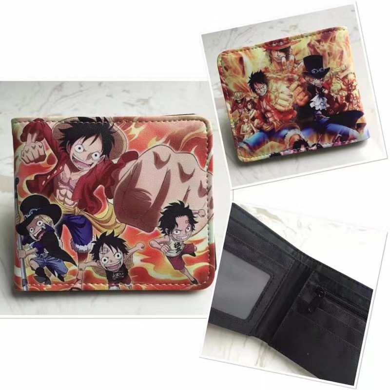 One Piece One Piece Cartera de dibujos animados japoneses Luffy Choba Solon plegable estudiantes PU cartera de cuero corta