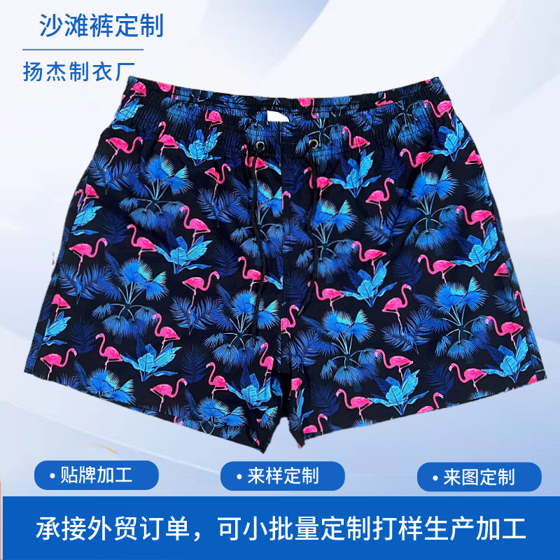 Double-Layer Swimming Trunks, Beach Pants, Customized Men's Loose Sports Quick-Drying Fitness Pants, Cross-Border Men's Amazon Shorts