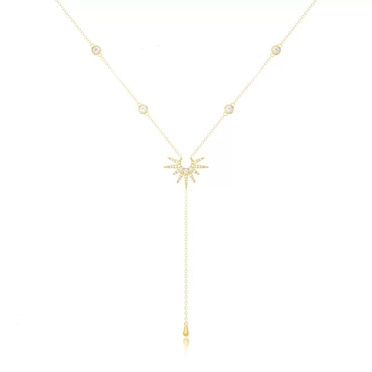 Pendentif tournesol et flocon de neige serti de diamants, en forme de Y, inspiré de la Statue de la Liberté et de style européen et américain._voghion.com