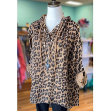 欧洲站大码新款连帽豹纹印花打底衫2023宽松胖妹妹女装秋冬装上衣