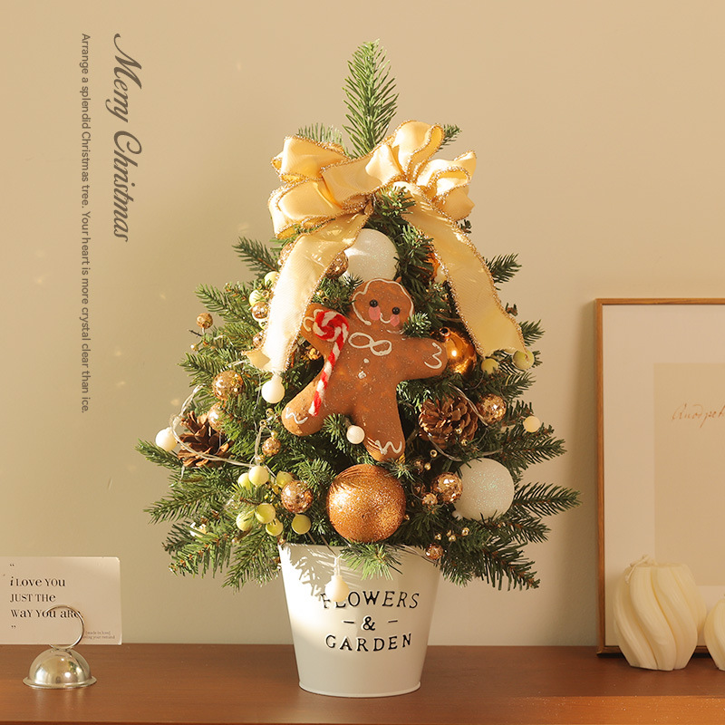 Decoraciones de Navidad escenario árbol de Navidad iluminado doméstico pequeña lámpara de decoración cifrada diy paquetado hecho a mano